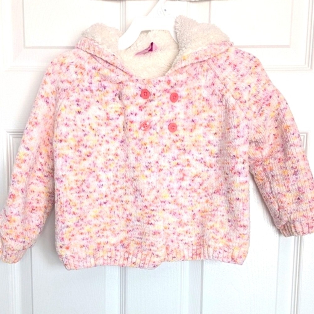 Comfy Cozy Baby (18-24Months) Hooded Button-Close Lined Sweater/Jacket
